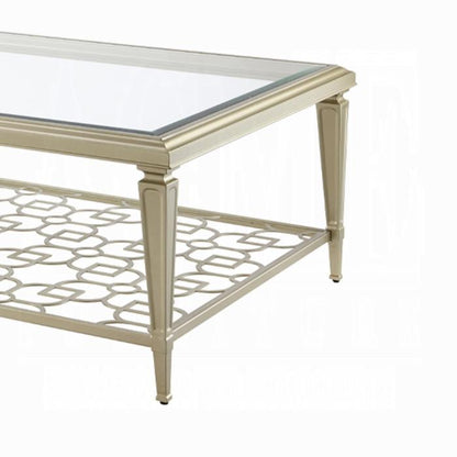 ACME Furniture - Zaba Coffee Table - Glass Top & Champagne Finish - LV02785 veiw 2