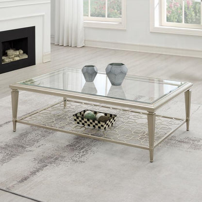 ACME Furniture - Zaba Coffee Table - Glass Top & Champagne Finish - LV02785 veiw 3