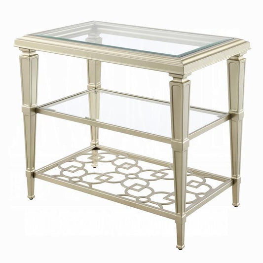 ACME Furniture - Zaba End Table - Glass & Champagne Finish - LV02786 veiw 1