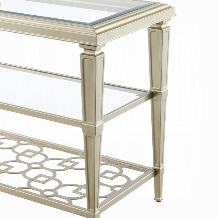 ACME Furniture - Zaba End Table - Glass & Champagne Finish - LV02786 veiw 2
