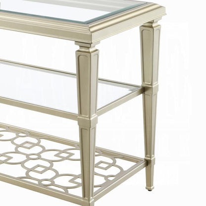 ACME Furniture - Zaba End Table - Glass & Champagne Finish - LV02786 veiw 2