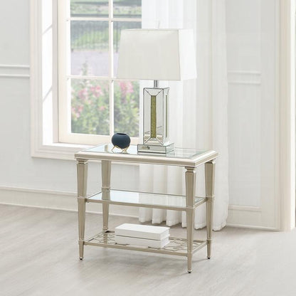 ACME Furniture - Zaba End Table - Glass & Champagne Finish - LV02786 veiw 4