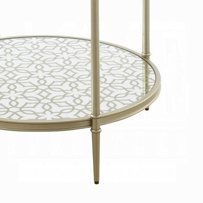 ACME Furniture - Zaba End Table - Glass Top & Champagne Finish - LV02756 veiw 2