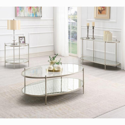 ACME Furniture - Zaba End Table - Glass Top & Champagne Finish - LV02756 veiw 3
