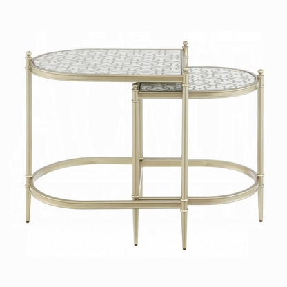 ACME Furniture - Zaba Nesting Table - Glass Top & Champagne Finish - LV02764 veiw 3