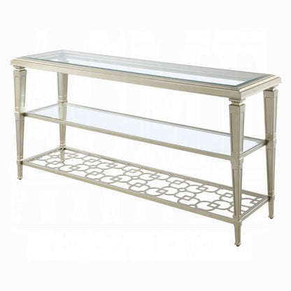 ACME Furniture - Zaba Sofa Table - Glass & Champagne Finish - LV02787 veiw 1