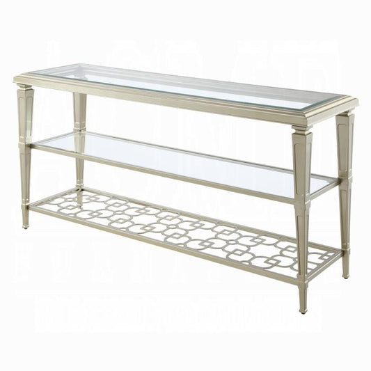 ACME Furniture - Zaba Sofa Table - Glass & Champagne Finish - LV02787 veiw 1