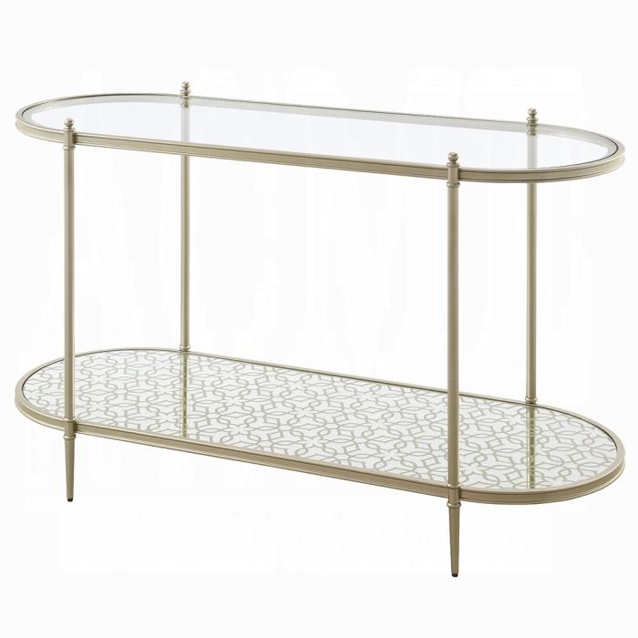 ACME Furniture - Zaba Sofa Table - Glass Top & Champagne Finish - LV02757 veiw 1