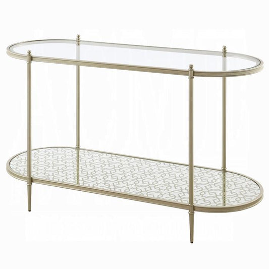 ACME Furniture - Zaba Sofa Table - Glass Top & Champagne Finish - LV02757 veiw 1