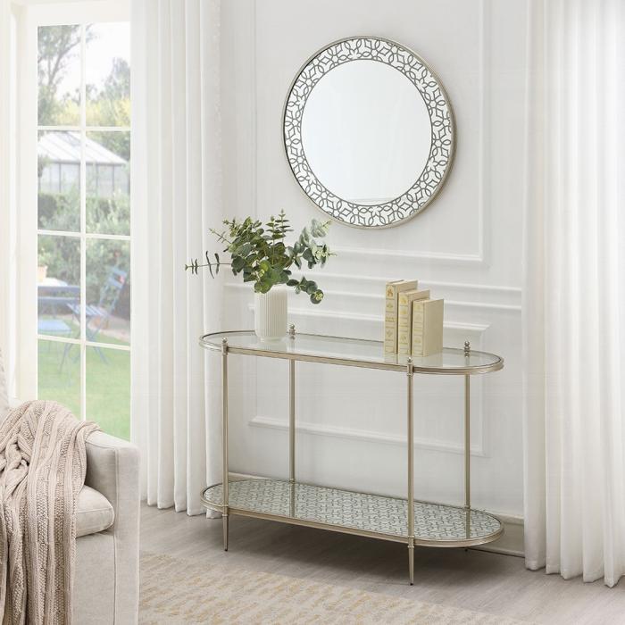 ACME Furniture - Zaba Sofa Table - Glass Top & Champagne Finish - LV02757 veiw 4