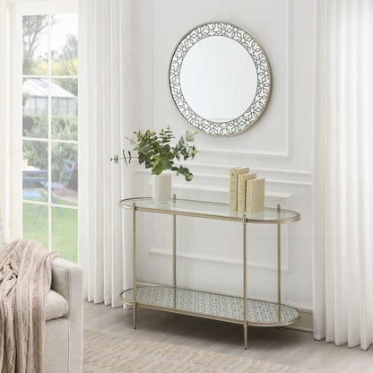 ACME Furniture - Zaba Sofa Table - Glass Top & Champagne Finish - LV02757 veiw 4