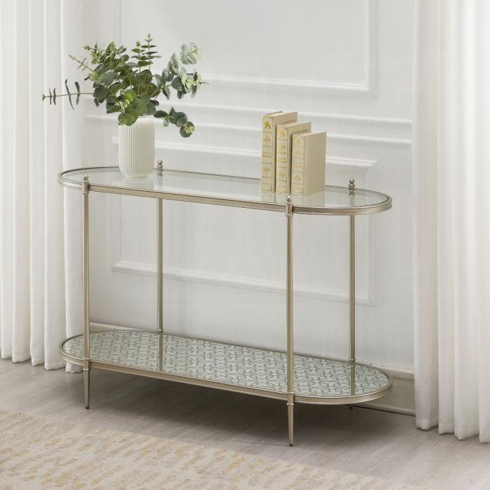 ACME Furniture - Zaba Sofa Table - Glass Top & Champagne Finish - LV02757 veiw 5