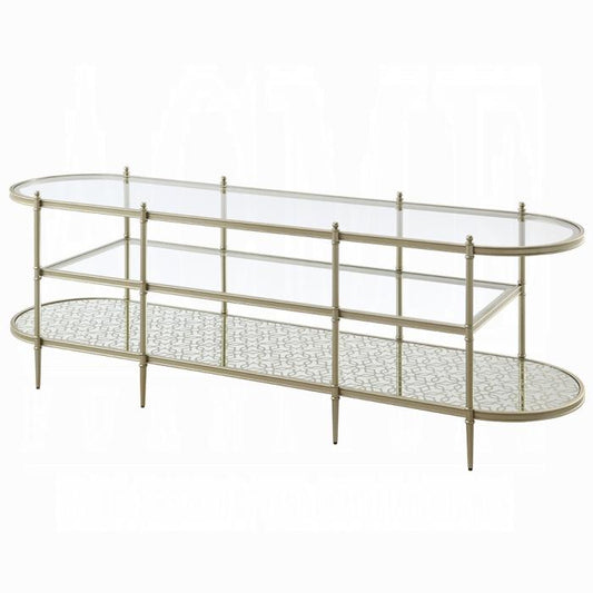 ACME Furniture - Zaba TV Stand - Glass & Champagne Finish - LV02759 veiw 1
