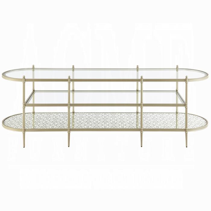 ACME Furniture - Zaba TV Stand - Glass & Champagne Finish - LV02759 veiw 2