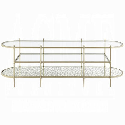 ACME Furniture - Zaba TV Stand - Glass & Champagne Finish - LV02759 veiw 2