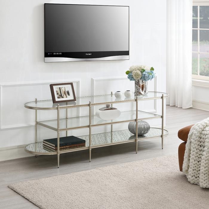 ACME Furniture - Zaba TV Stand - Glass & Champagne Finish - LV02759 veiw 6