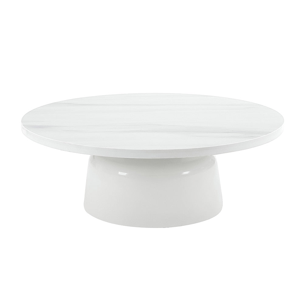 ACME Furniture - Zaid Coffee Table - Engineering Marble & White High Gloss Finish - LV04225 view 1
