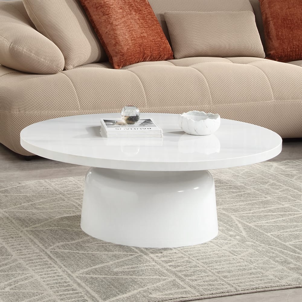 ACME Furniture - Zaid Coffee Table - Engineering Marble & White High Gloss Finish - LV04225 view 3