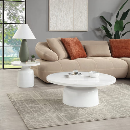 ACME Furniture - Zaid Coffee Table - Engineering Marble & White High Gloss Finish - LV04225 view 4