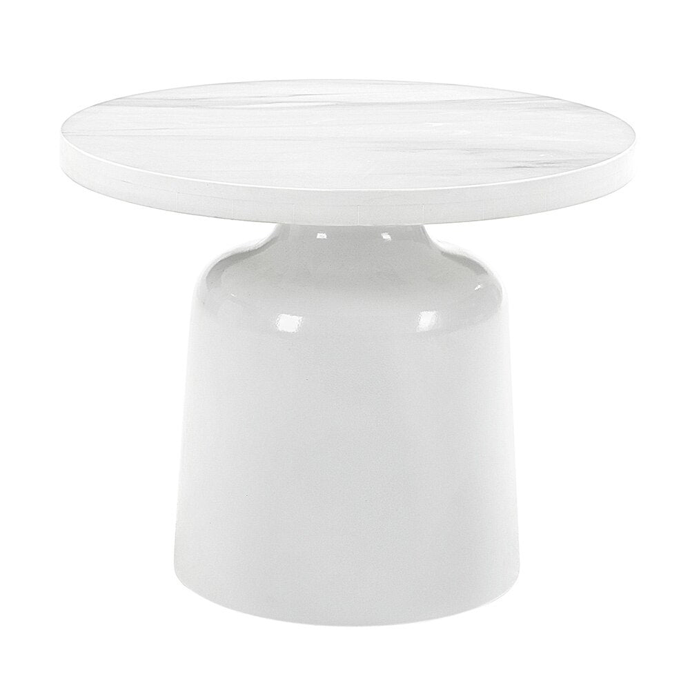 ACME Furniture - Zaid End Table - Engineering Marble & White High Gloss Finish - LV04226 view 1