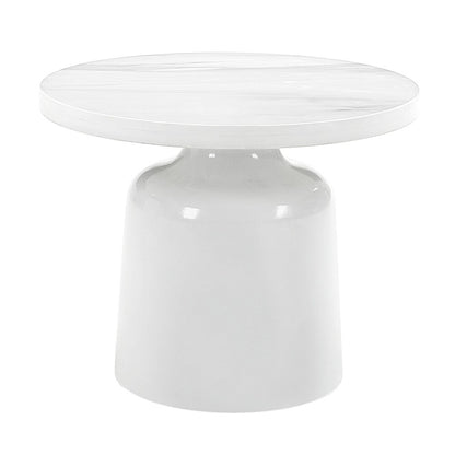ACME Furniture - Zaid End Table - Engineering Marble & White High Gloss Finish - LV04226 view 1