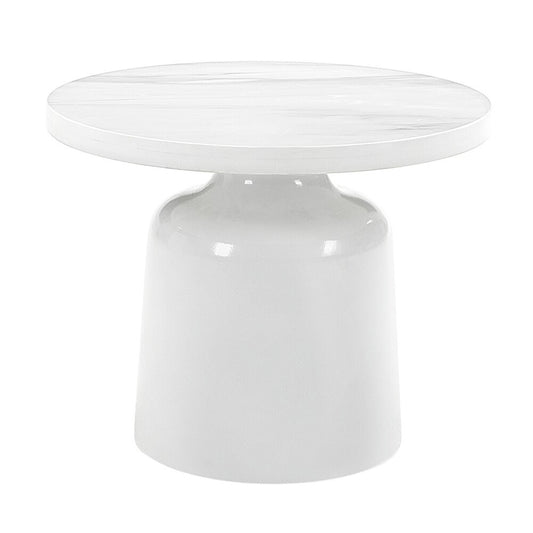 ACME Furniture - Zaid End Table - Engineering Marble & White High Gloss Finish - LV04226 view 1