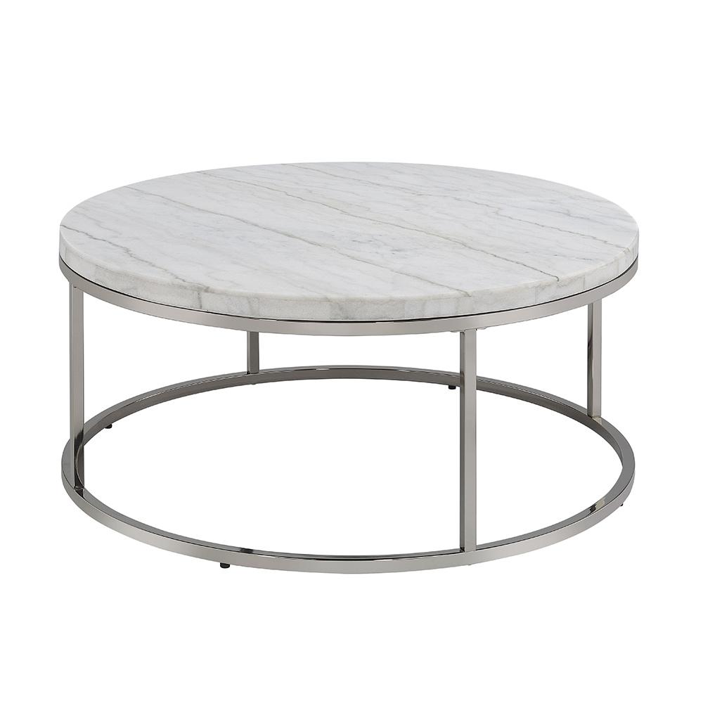 ACME Furniture - Zaidee Coffee Table - Natural Marble Top & Nickel Finish - LV02795 veiw 2