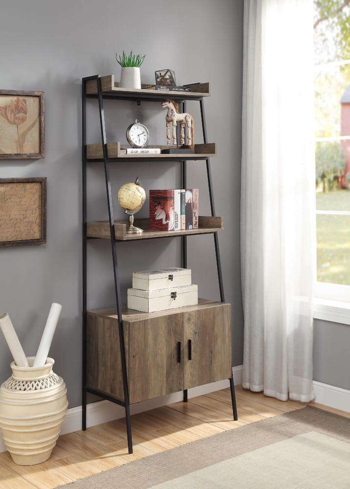 ACME Furniture - Zakwani - Bookshelf - Rustic Oak & Black Finish - OF00016 view 7