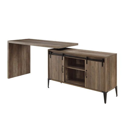 ACME Furniture - Zakwani - Writing Desk - Rustic Oak & Black Finish - OF00006 view 2