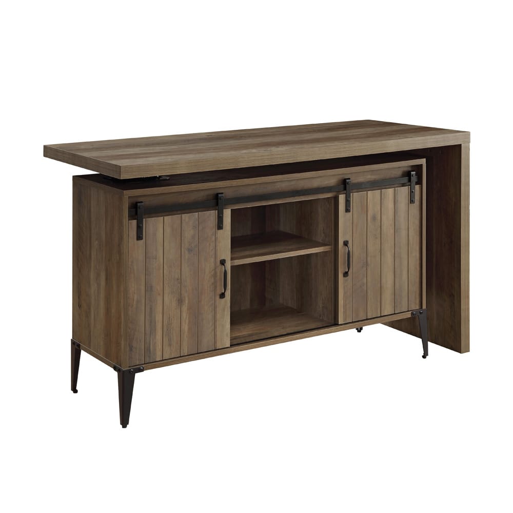 ACME Furniture - Zakwani - Writing Desk - Rustic Oak & Black Finish - OF00006 view 4