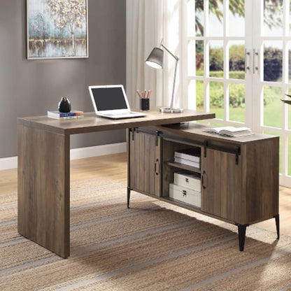 ACME Furniture - Zakwani - Writing Desk - Rustic Oak & Black Finish - OF00006 view 7