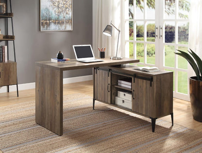 ACME Furniture - Zakwani - Writing Desk - Rustic Oak & Black Finish - OF00006 view 8