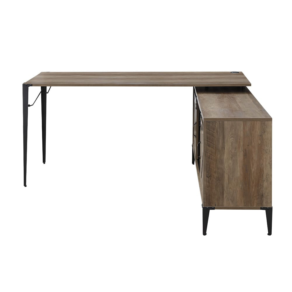 ACME Furniture - Zakwani - Writing Desk w/USB - Rustic Oak & Black Finish - OF00004 view 2