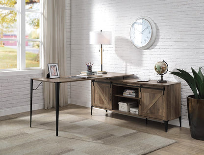ACME Furniture - Zakwani - Writing Desk w/USB - Rustic Oak & Black Finish - OF00004 view 5
