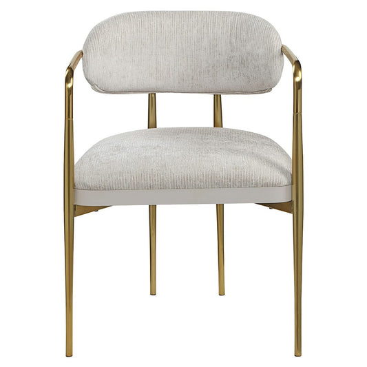 ACME Furniture - Zayn - Arm Chair (Set of 2) - Beige Chenille & Gold  - DN04206 view 2