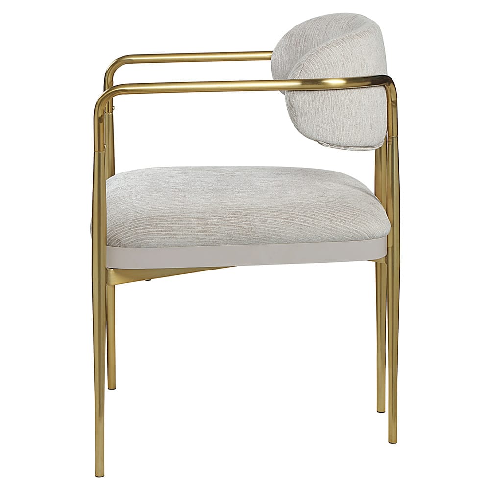 ACME Furniture - Zayn - Arm Chair (Set of 2) - Beige Chenille & Gold  - DN04206 view 3