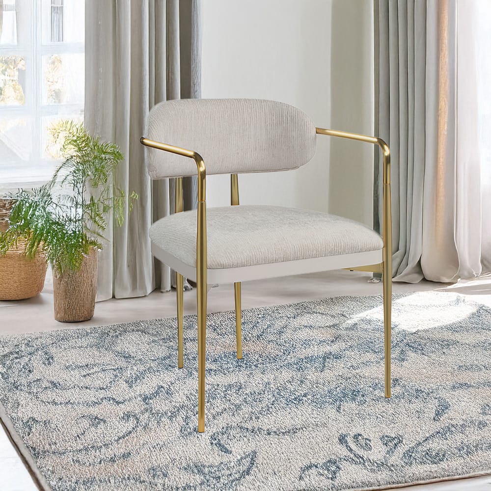 ACME Furniture - Zayn - Arm Chair (Set of 2) - Beige Chenille & Gold  - DN04206 view 6