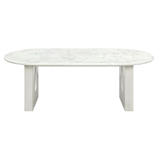 ACME Furniture - Zayn - Dining Table - White Natrual Marble Top & White  - DN04205 view 2