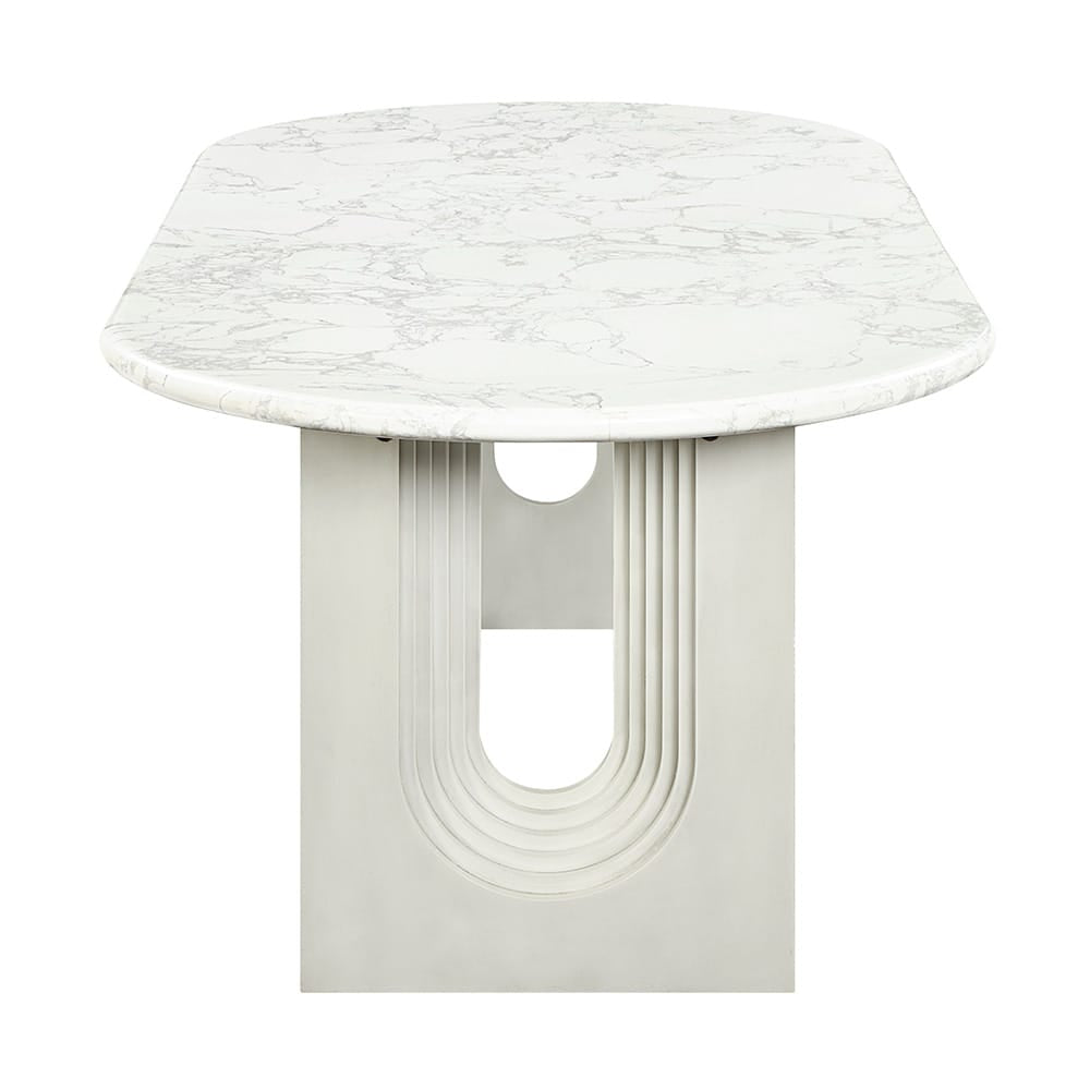 ACME Furniture - Zayn - Dining Table - White Natrual Marble Top & White  - DN04205 view 3