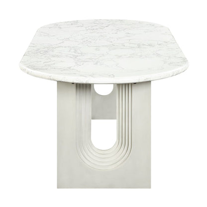 ACME Furniture - Zayn - Dining Table - White Natrual Marble Top & White  - DN04205 view 3