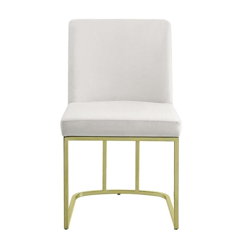 ACME Furniture - Zazie Side Chair (Set of 2) - White Velvet & Gold - DN02232 view 2