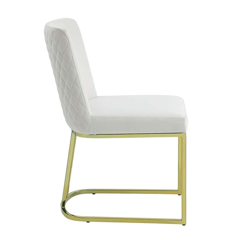 ACME Furniture - Zazie Side Chair (Set of 2) - White Velvet & Gold - DN02232 view 3