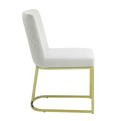 ACME Furniture - Zazie Side Chair (Set of 2) - White Velvet & Gold - DN02232 view 3