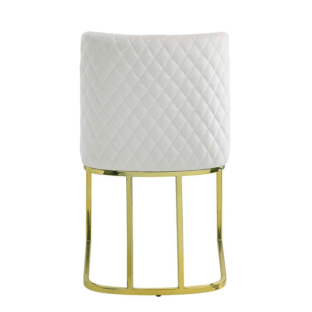 ACME Furniture - Zazie Side Chair (Set of 2) - White Velvet & Gold - DN02232 view 4
