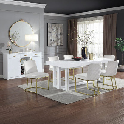 ACME Furniture - Zazie Side Chair (Set of 2) - White Velvet & Gold - DN02232 view 8