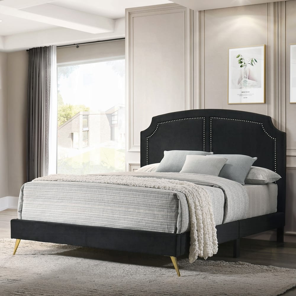 ACME Furniture - Zeena Eastern King Bed - Black Velvet - BD01271EK view 5