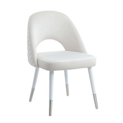 ACME Furniture - Zemirah Side Chair (Set of 2) - White Velvet & White - DN02234 veiw 1