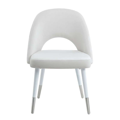 ACME Furniture - Zemirah Side Chair (Set of 2) - White Velvet & White - DN02234 veiw 2
