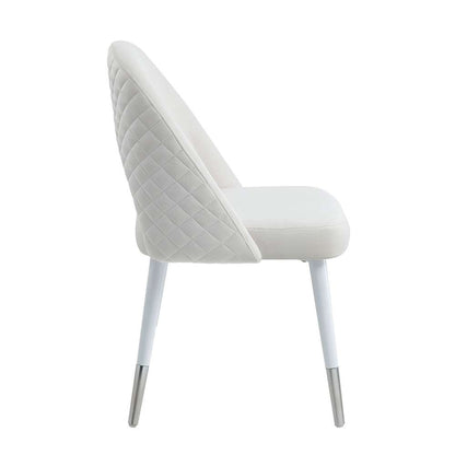 ACME Furniture - Zemirah Side Chair (Set of 2) - White Velvet & White - DN02234 veiw 3