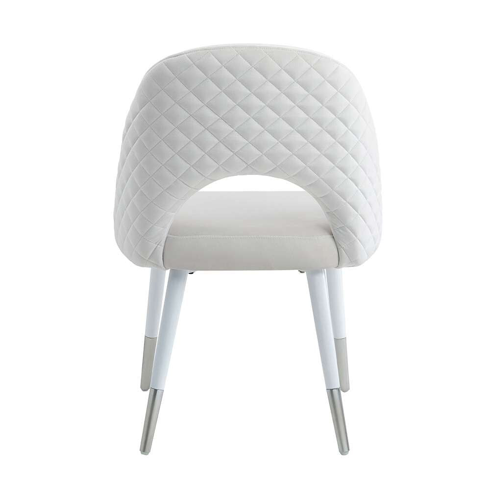 ACME Furniture - Zemirah Side Chair (Set of 2) - White Velvet & White - DN02234 veiw 4